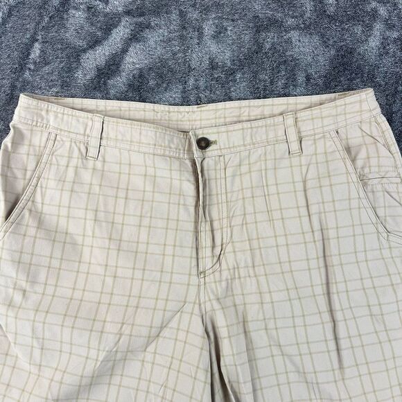 Lululemon Plaid Chino Golf Shorts Men's 38 10.5" Inseam Beige Nylon Spandex - Picture 2 of 11